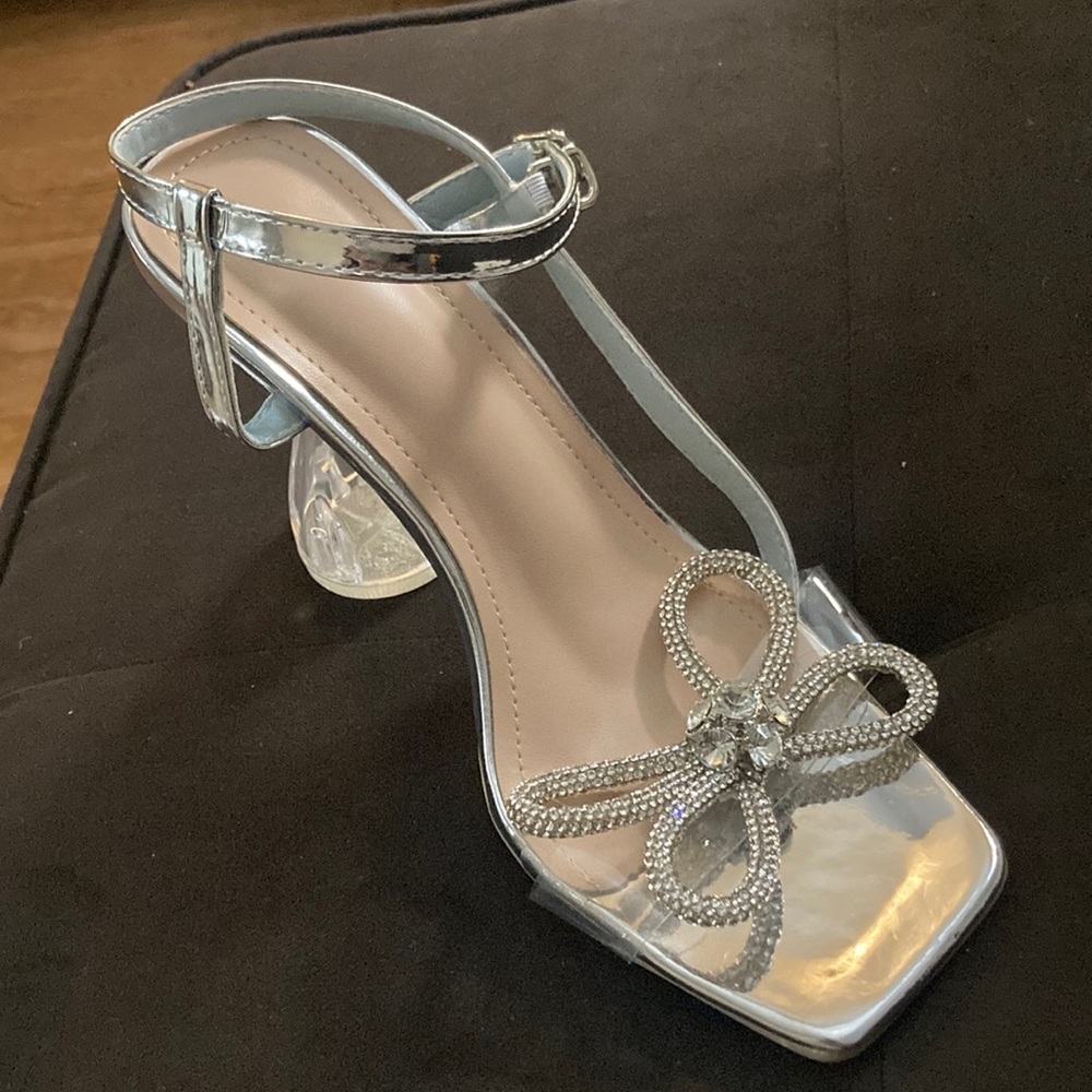 Shein clear silver high heels